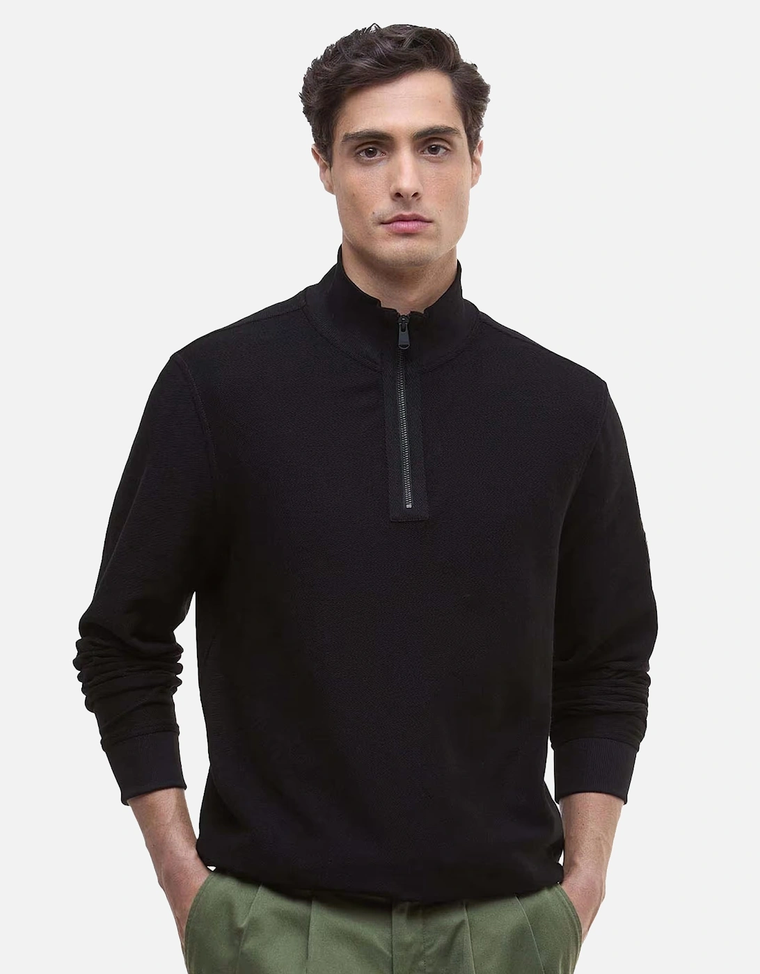 Samuel Funnel Neck Half Zip Sweatshirt Black