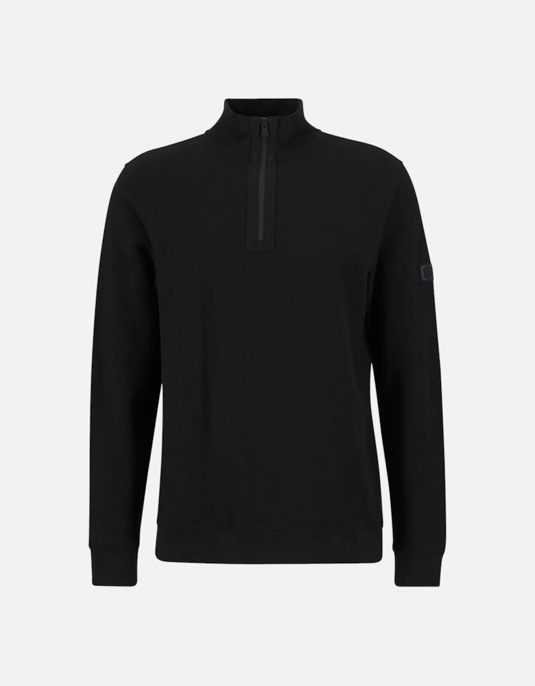 Samuel Funnel Neck Half Zip Sweatshirt Black