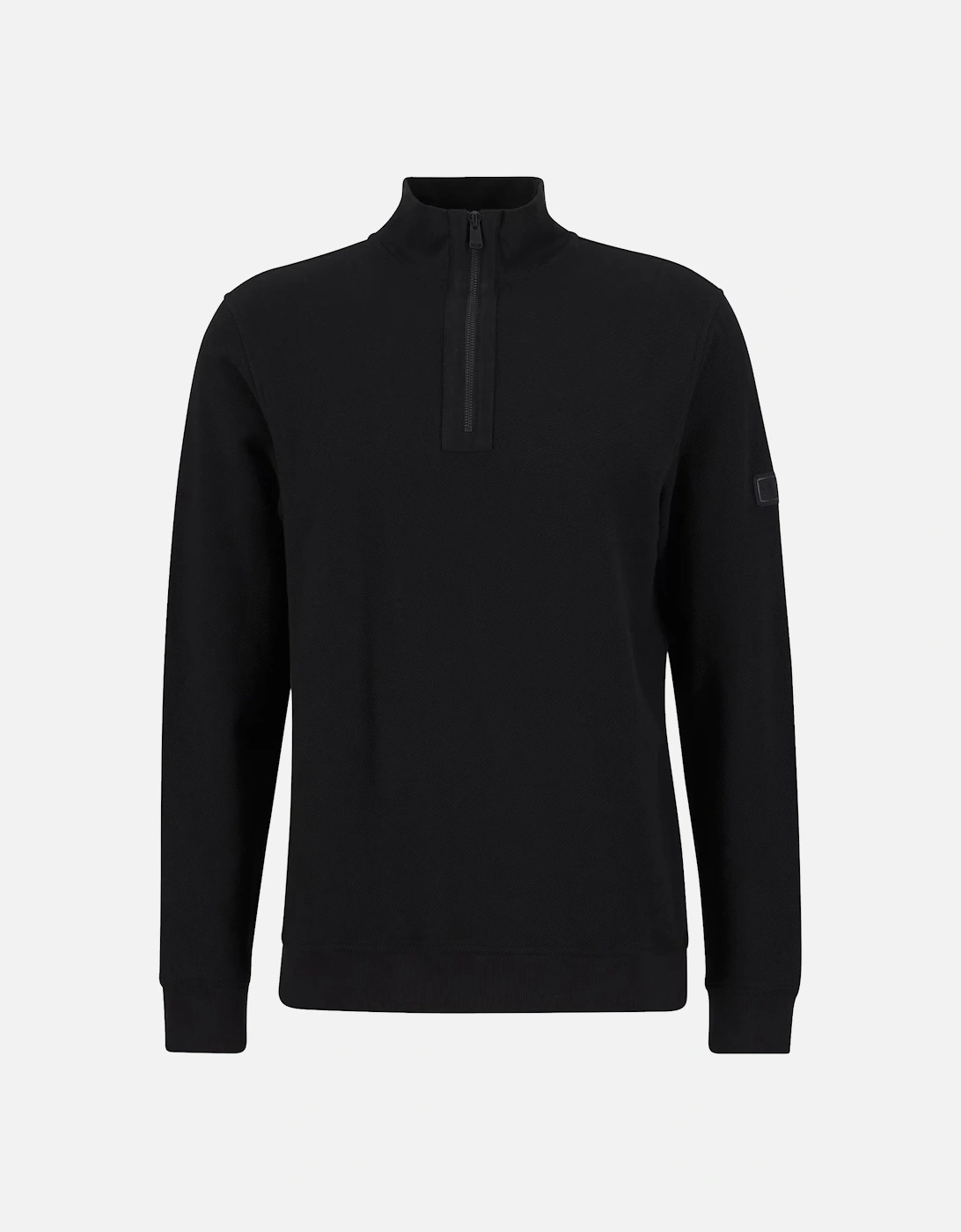 Samuel Funnel Neck Half Zip Sweatshirt Black, 5 of 4