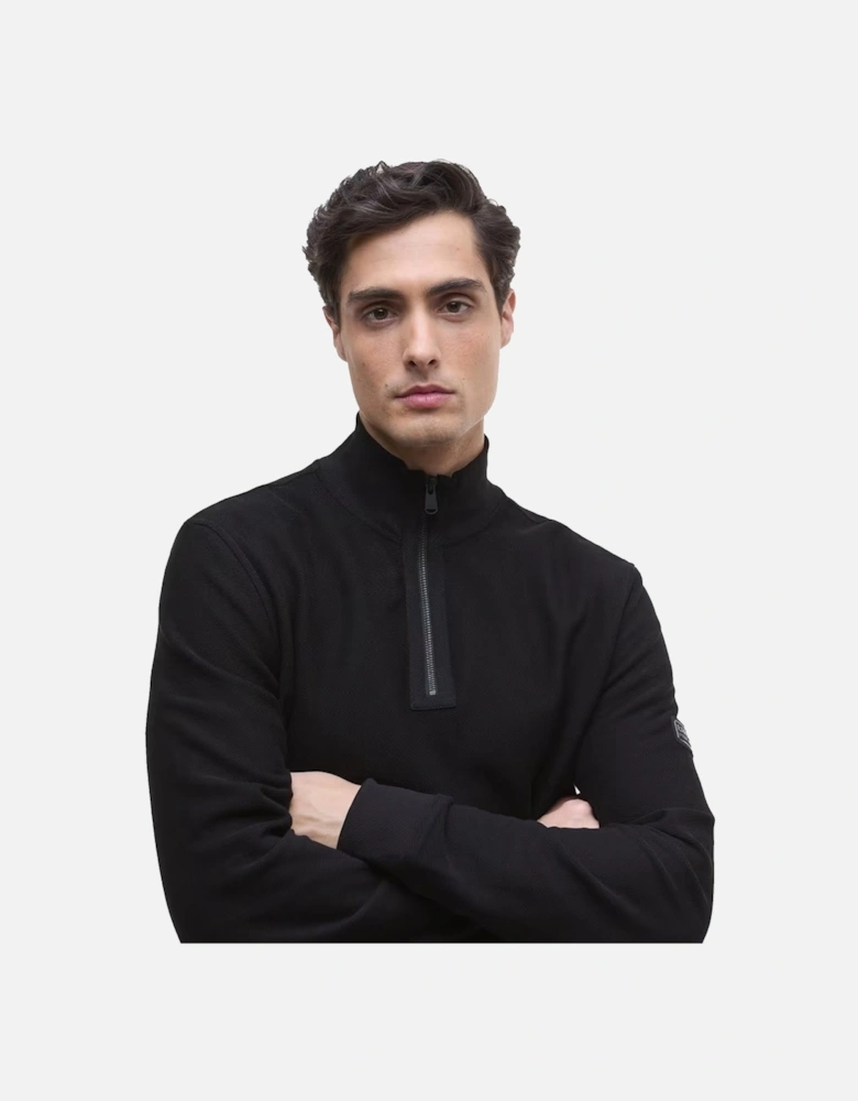 Samuel Funnel Neck Half Zip Sweatshirt Black