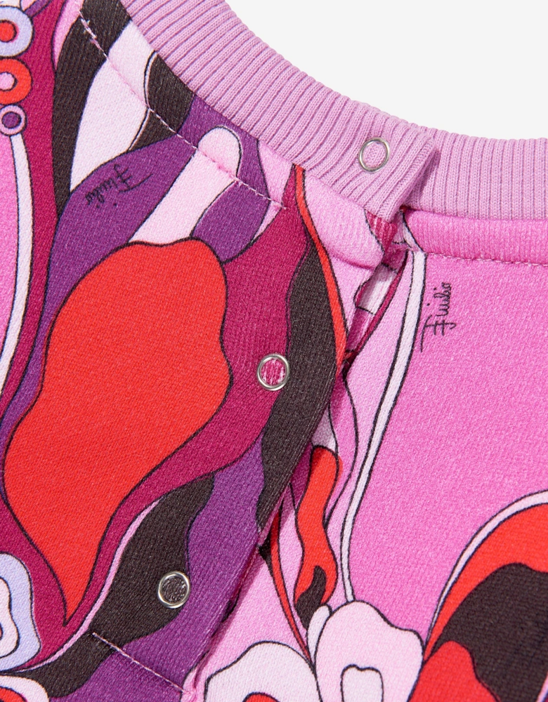 Baby Girls Orchidee Print Sweatshirt in Pink