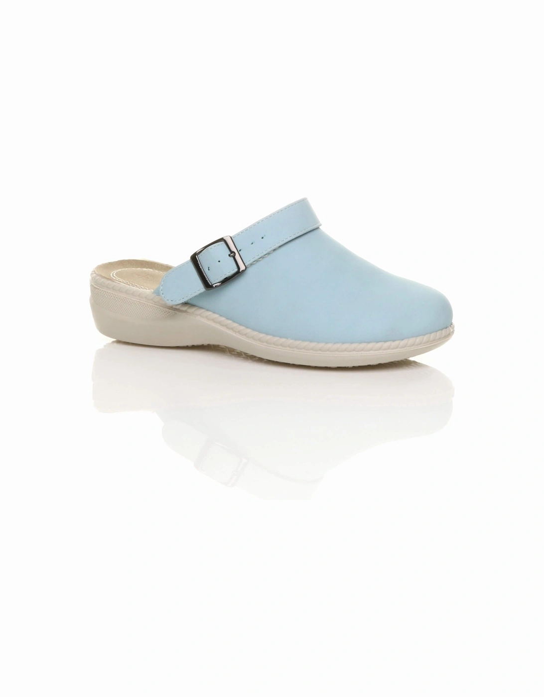 Low Wedge Heel Slingback Clogs Faux Leather Mules, 2 of 1