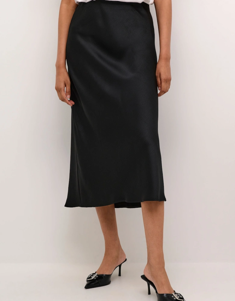 KAlotte Elasticated Waist Midi Skirt Plain