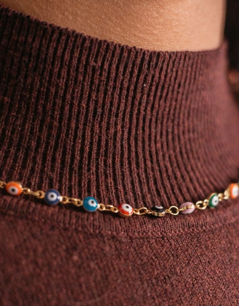 Multicolour Adjustable Evil Eye Turkish Boho Devil Eye Protection Necklace