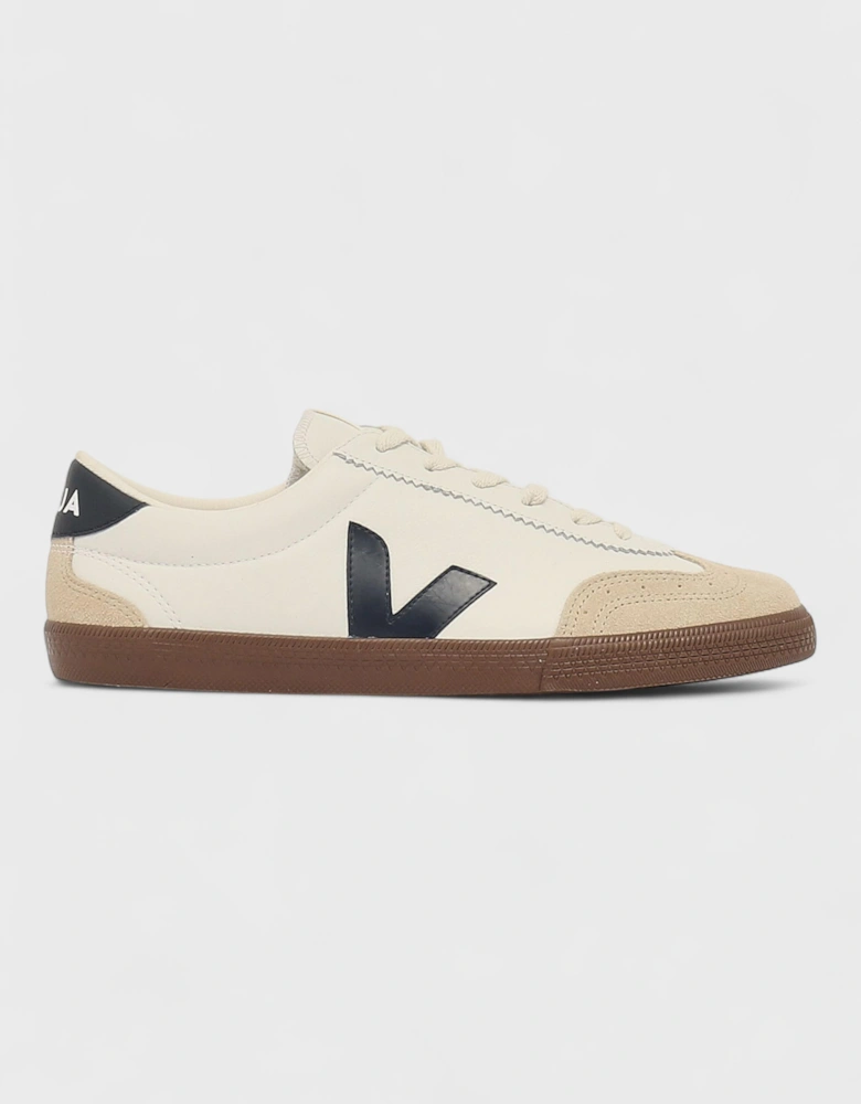 Volley Suede Trimmed Leather Trainers White