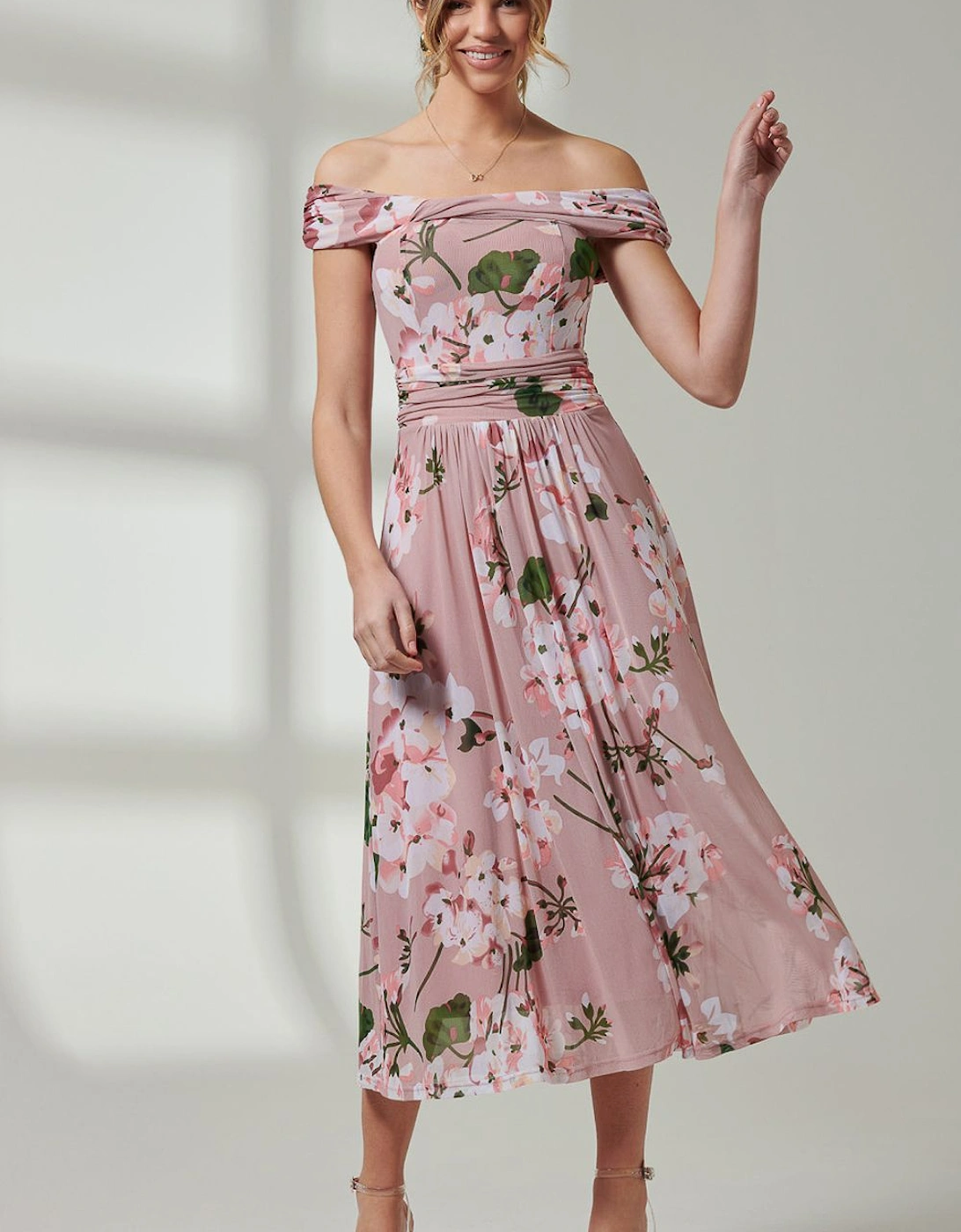 Paula Bardot Neck Mesh Dress, 2 of 1