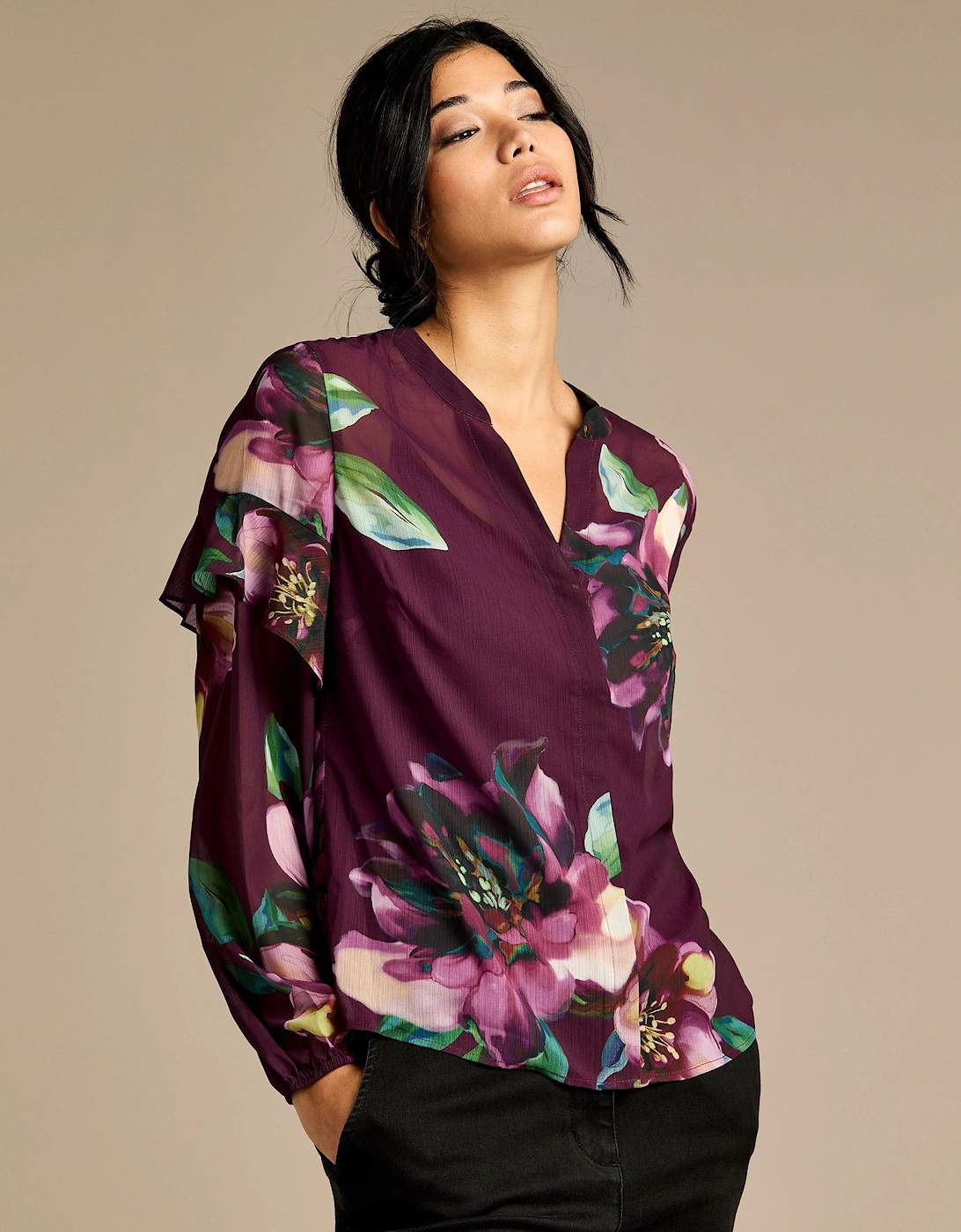 Odette Printed Floral Blouse, 2 of 1