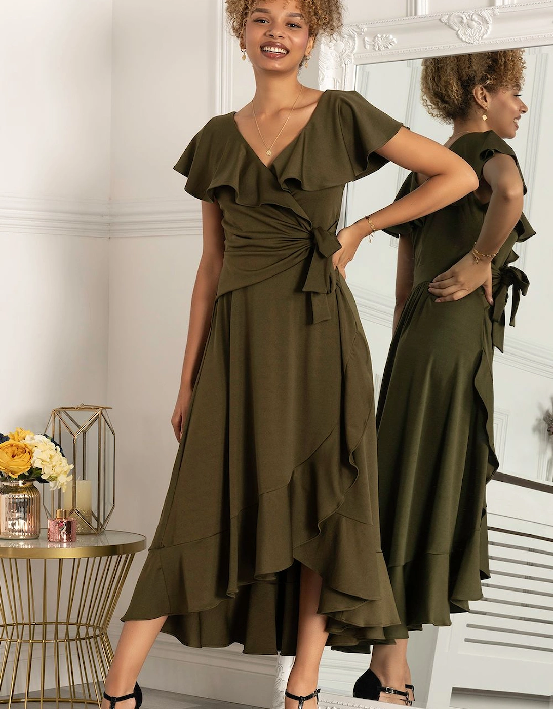 Priya Frill Dipped Hem Dress, 2 of 1