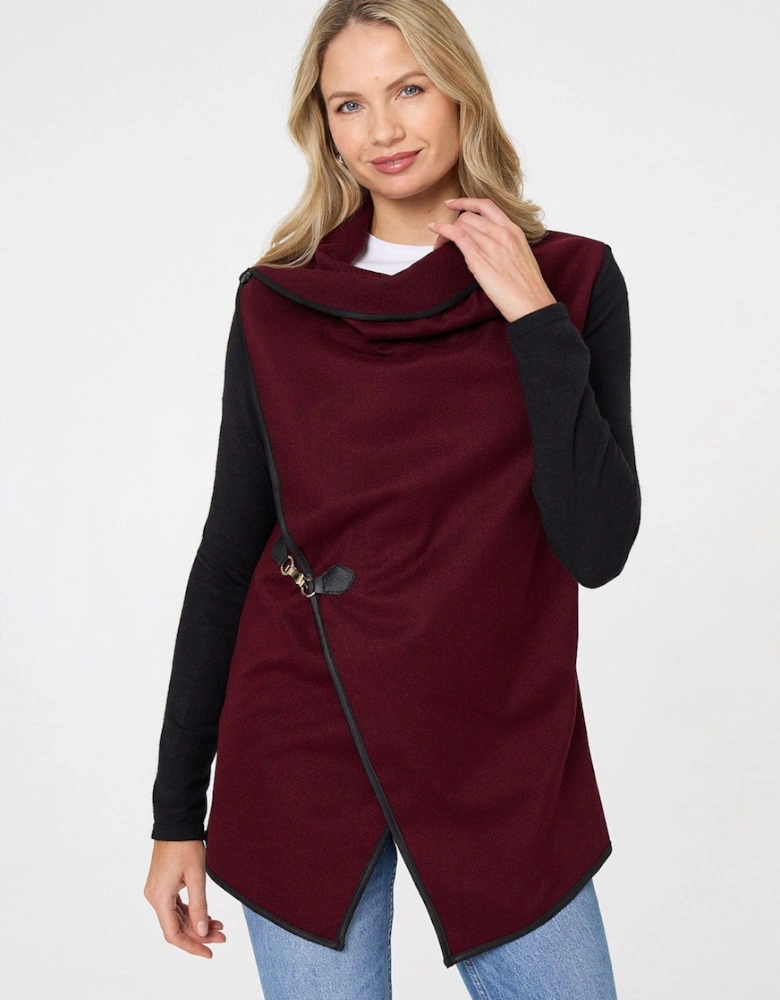 Asymmetric Buckle Detail Wrap Jacket