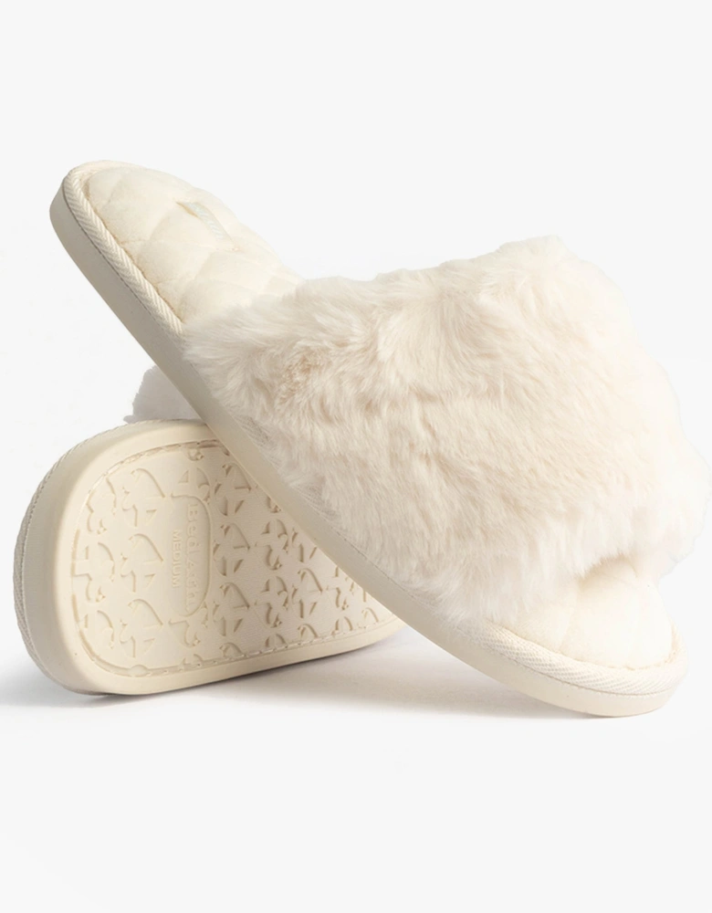ERIN Womens Slipper Sliders Cream