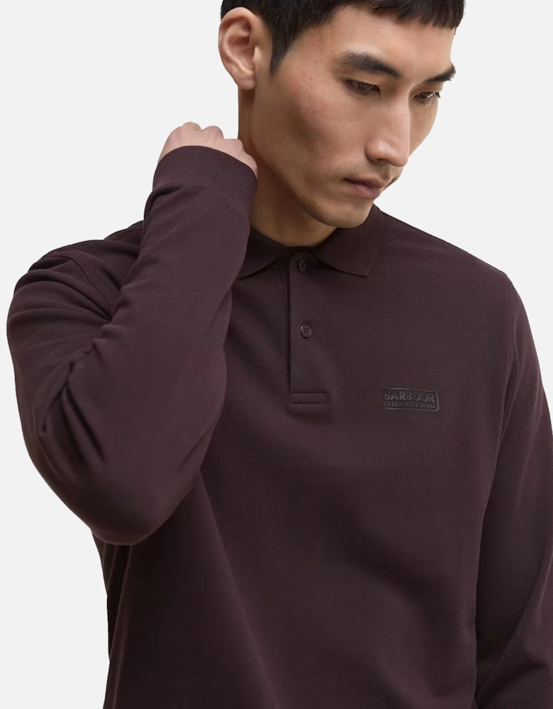 Long Sleeve Essential Polo Shirt Java Red