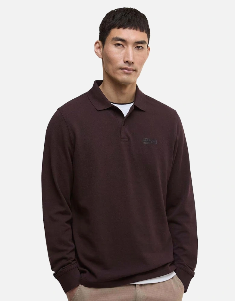 Long Sleeve Essential Polo Shirt Java Red
