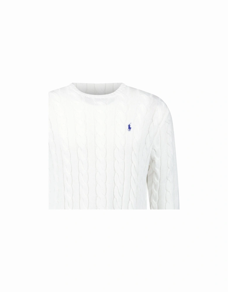 Cable Knit Sweater in White