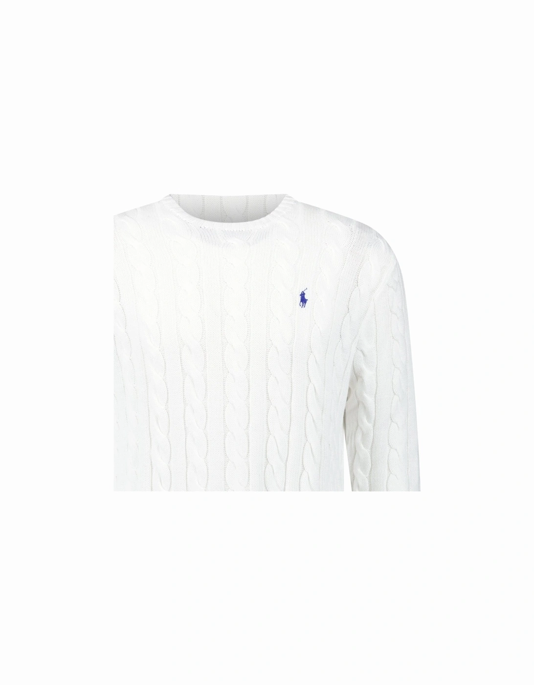 Cable Knit Sweater in White