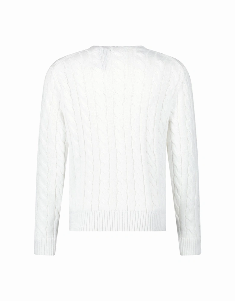 Cable Knit Sweater in White