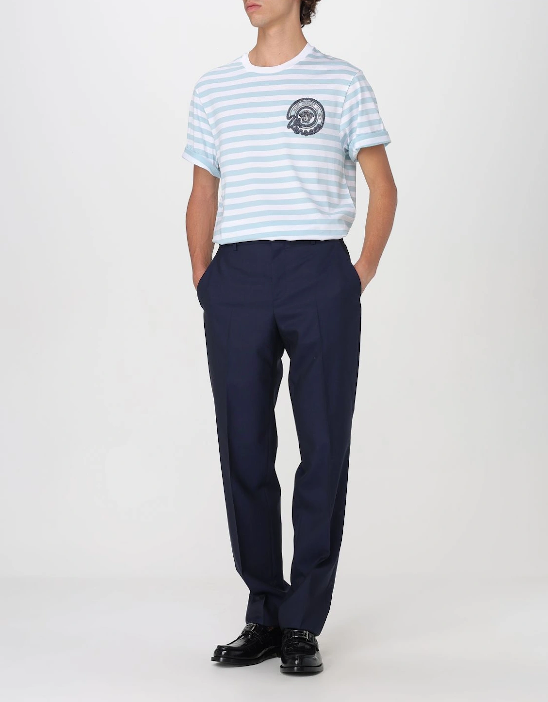 Striped Short Sleeve Crew Neck Tee