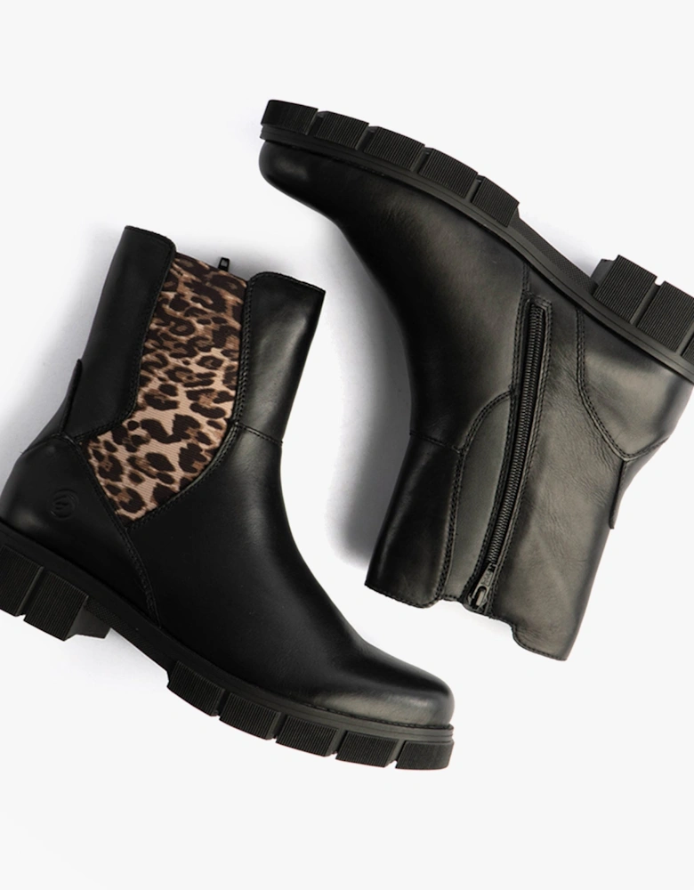 D2S70-03 Womens Side Zip Chelsea Boots Black