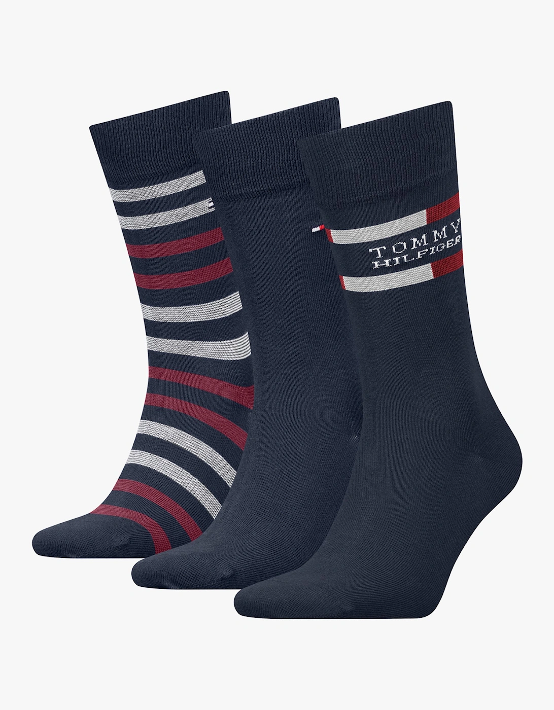 3 Pack Giftbox Tommy Stripe Mens Socks Navy, 4 of 3