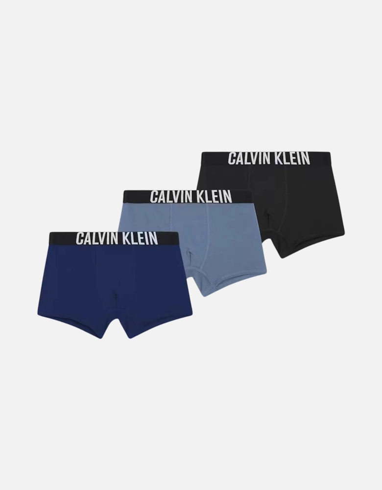 Boys 3-Pack Intense Power Boxer Trunks, Navy/Blue/Black
