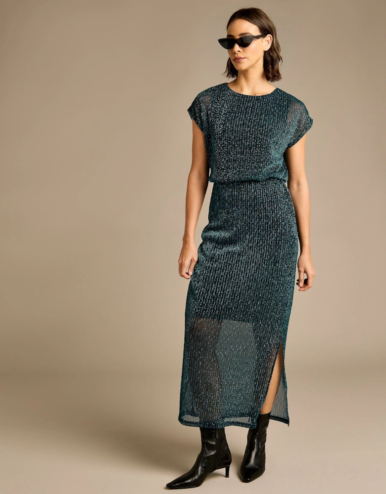 Bria Teal Sparkle Maxi Dress