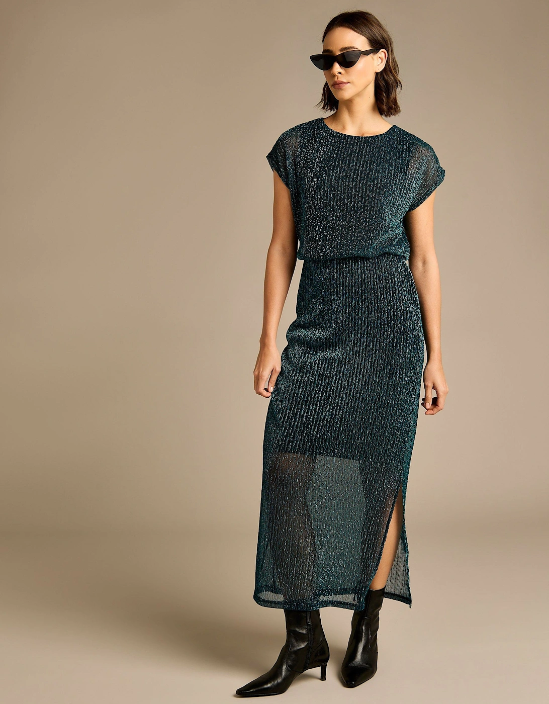 Bria Teal Sparkle Maxi Dress, 2 of 1