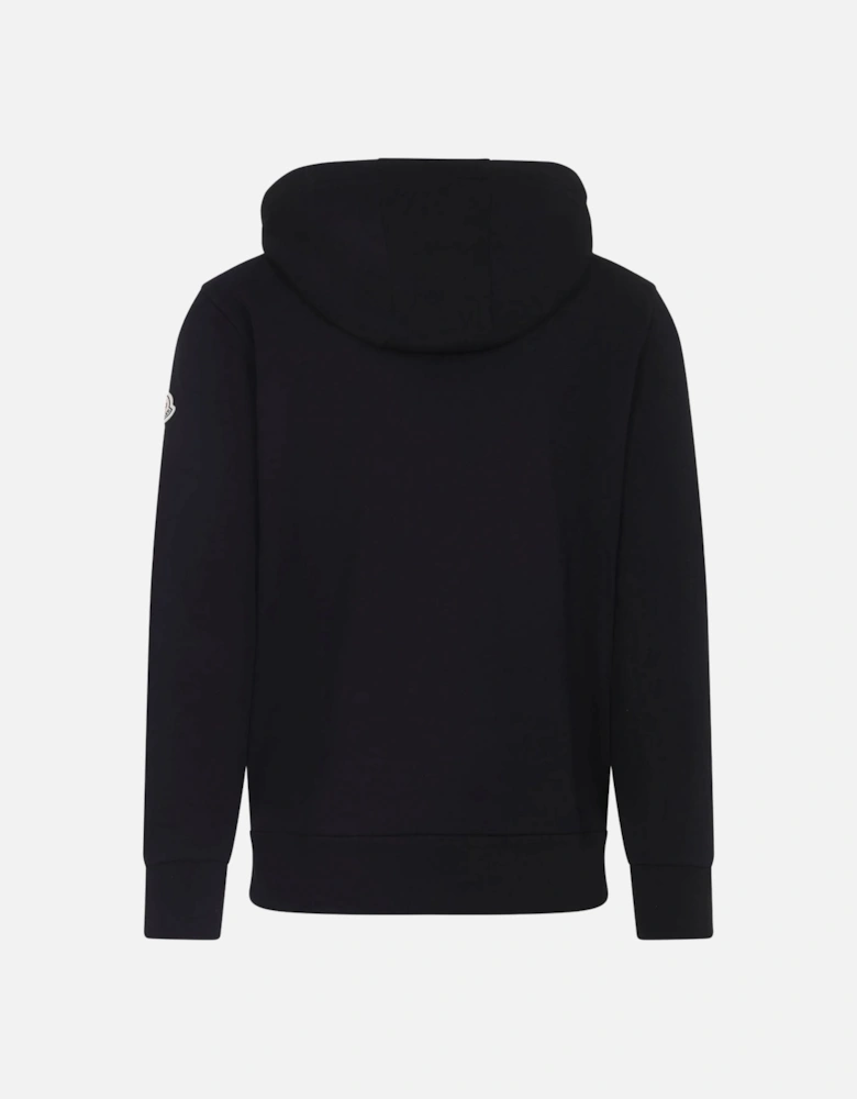 Zip Pocket Detail Hooded Top Black