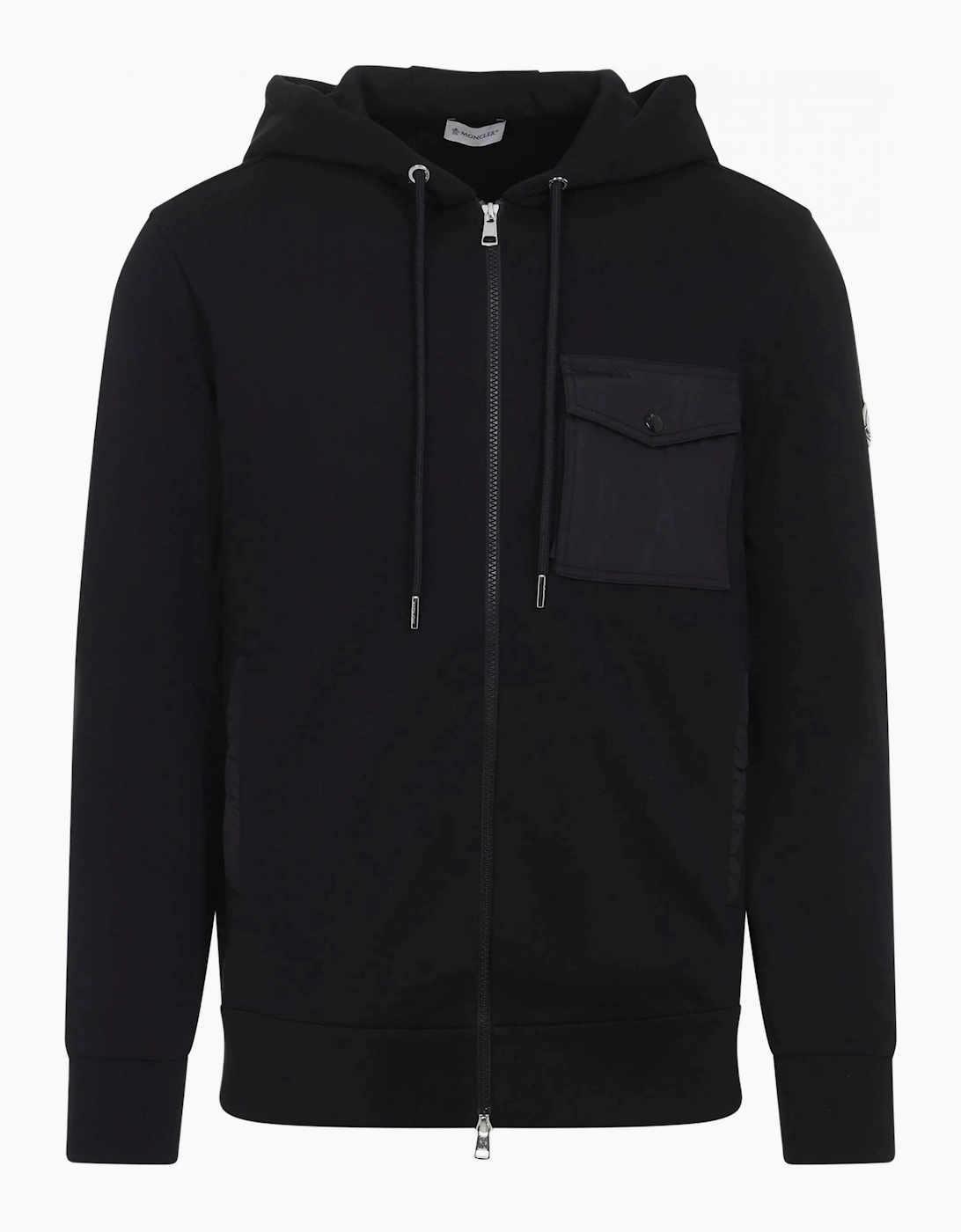 Moncler Men's Zip Pocket Detail Hooded Top Black - Size: 40/Regular