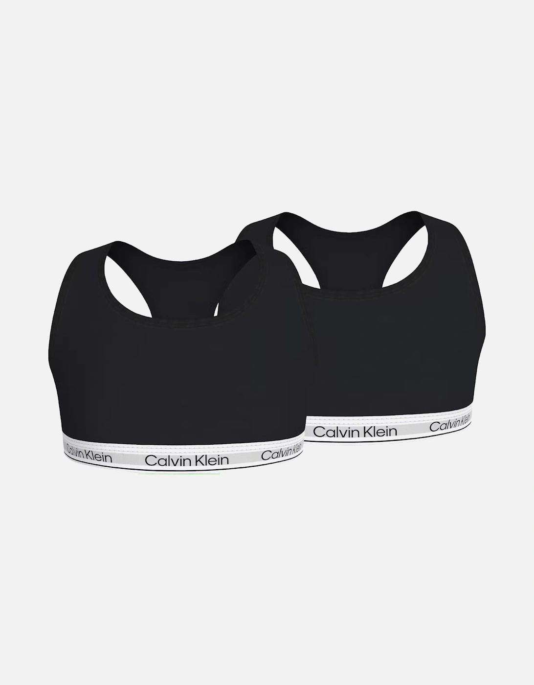 Girls 2-Pack Modern Cotton Bralettes, Black, 2 of 1