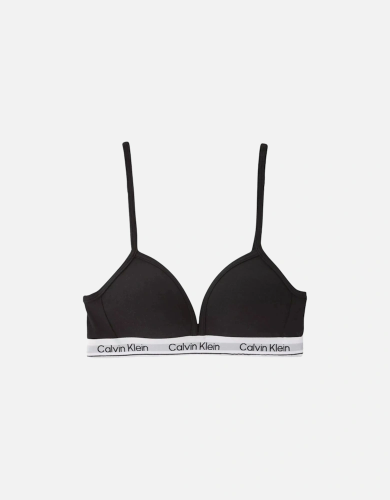 Girls 2-Pack Modern Cotton Triangle Bras, Black