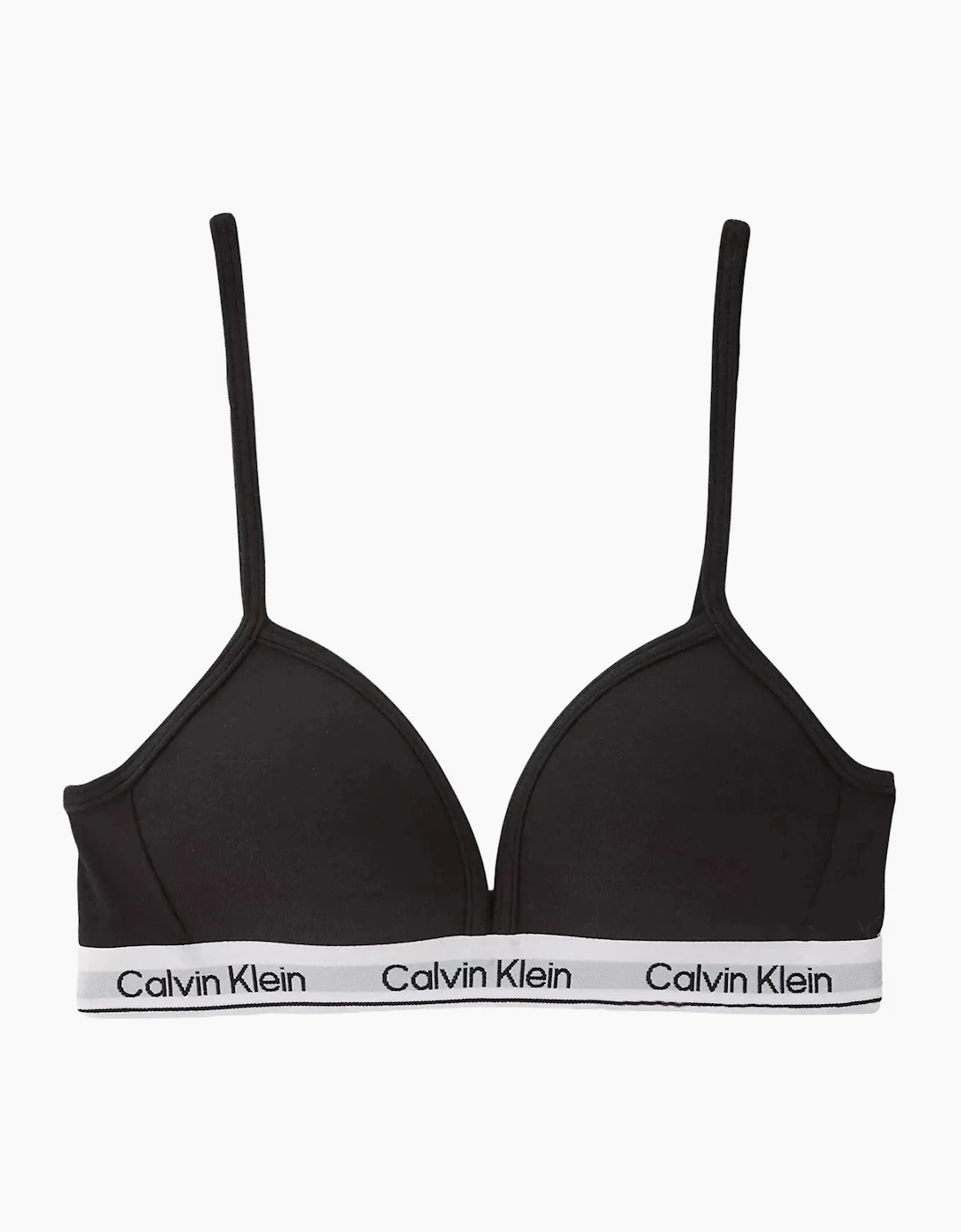 Calvin Klein Girl's Girls 2-Pack Modern Cotton Triangle Bras, Black - Size: 14 years/15 years/16 years