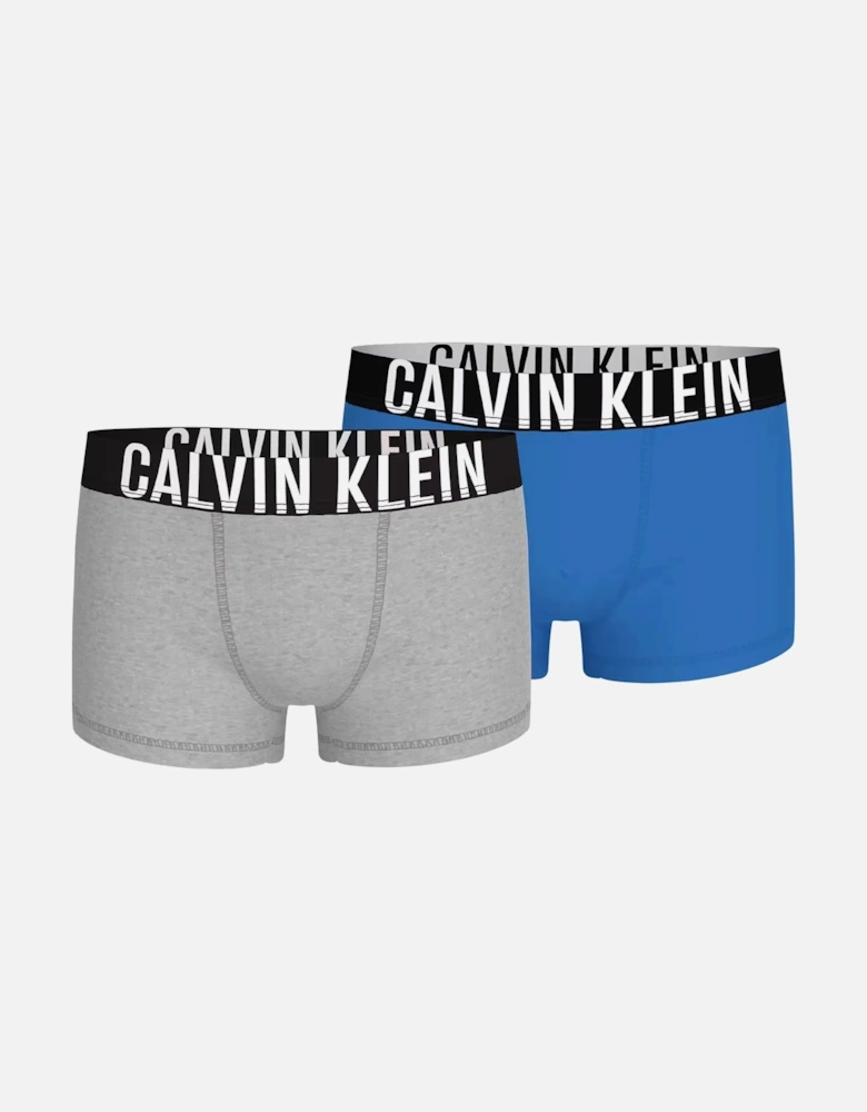 Boys 2-Pack Intense Power Boxer Trunks, Blue/Grey
