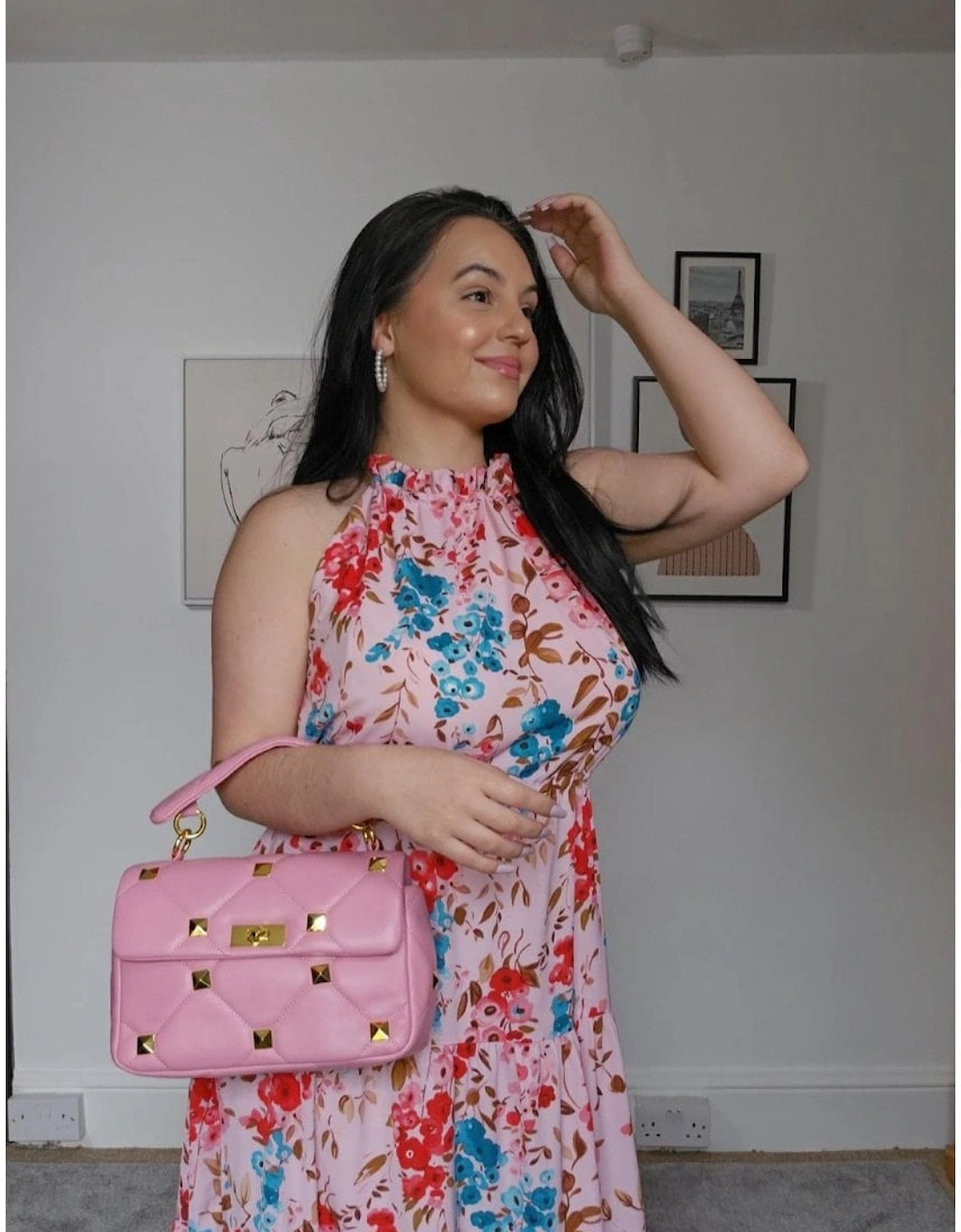 The Pink Silk Blend Floral Lauren Dress, 4 of 3
