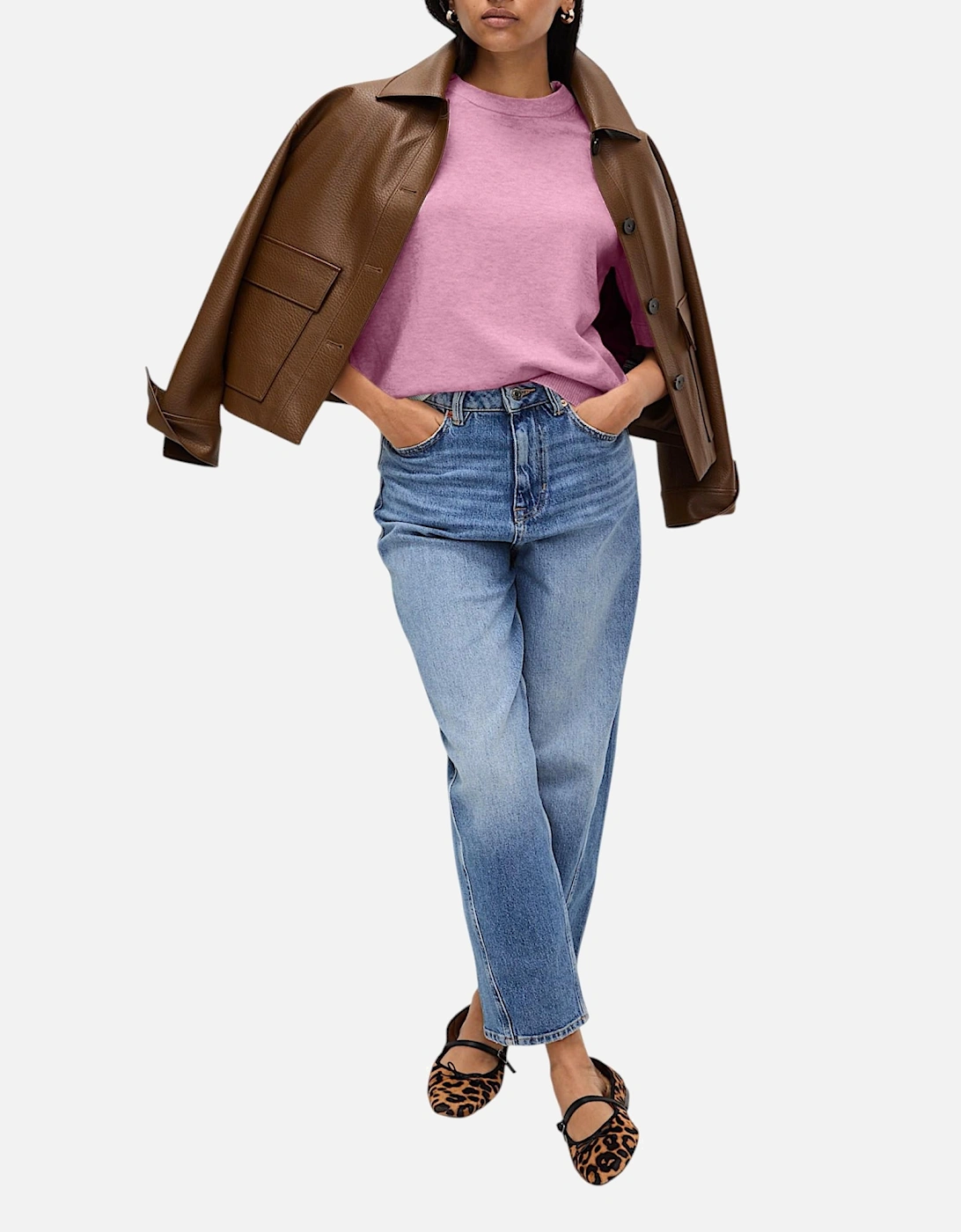 M and S Womens Air Yarn Jumper Crew Neck Tops