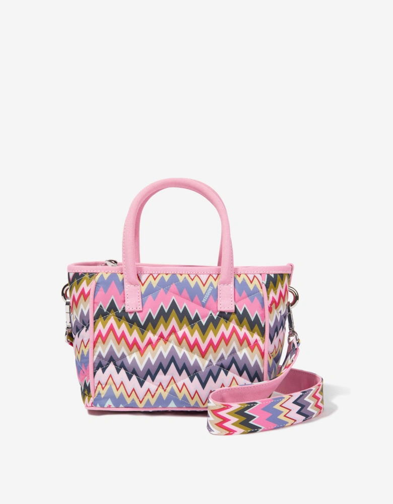 Girls Zigzag Tote Bag in Multicolour (24cm)