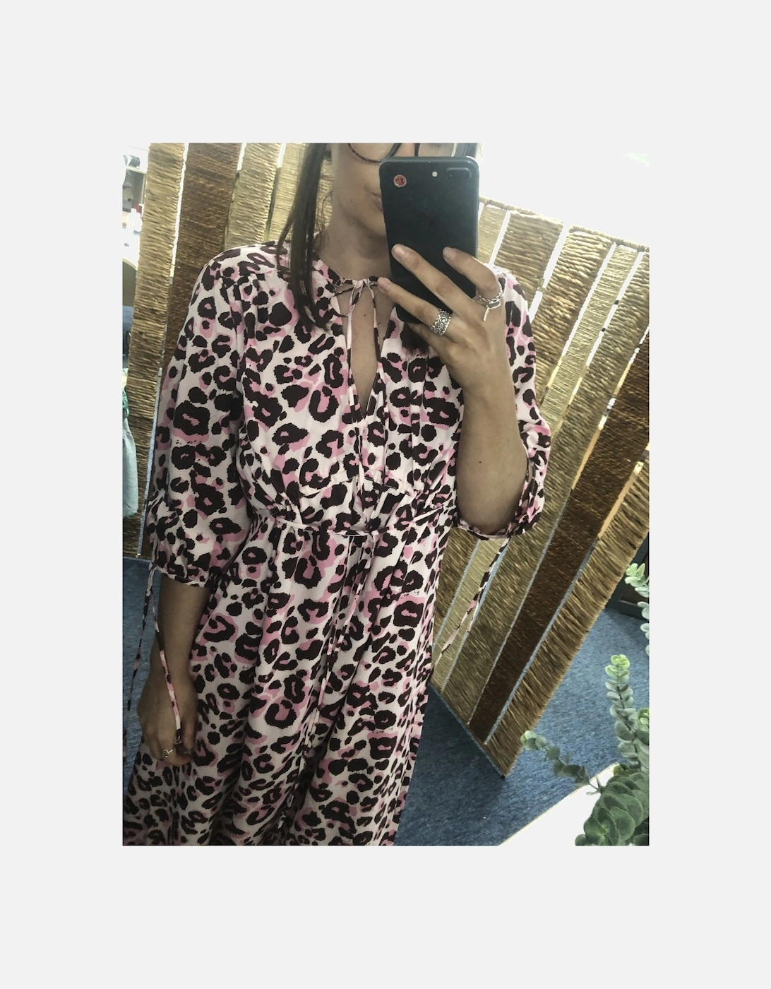 Silk Blend Animal Print Maxi Dress
