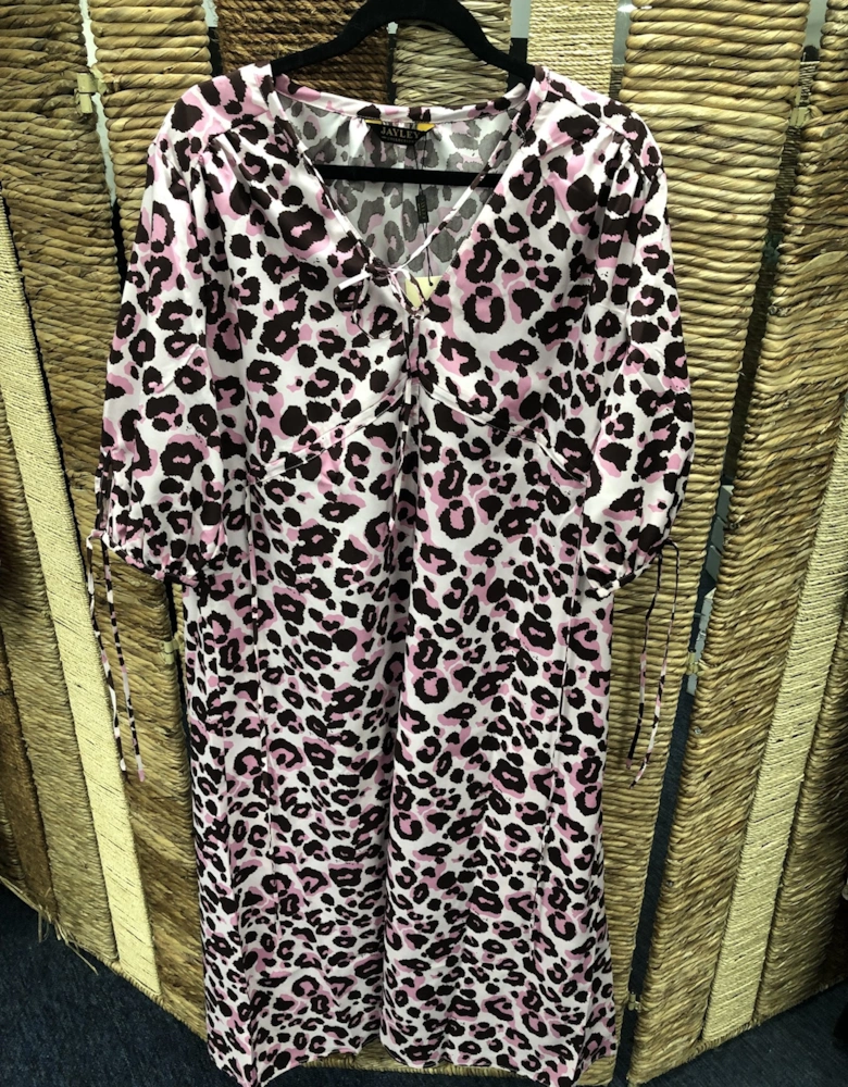 Silk Blend Animal Print Maxi Dress
