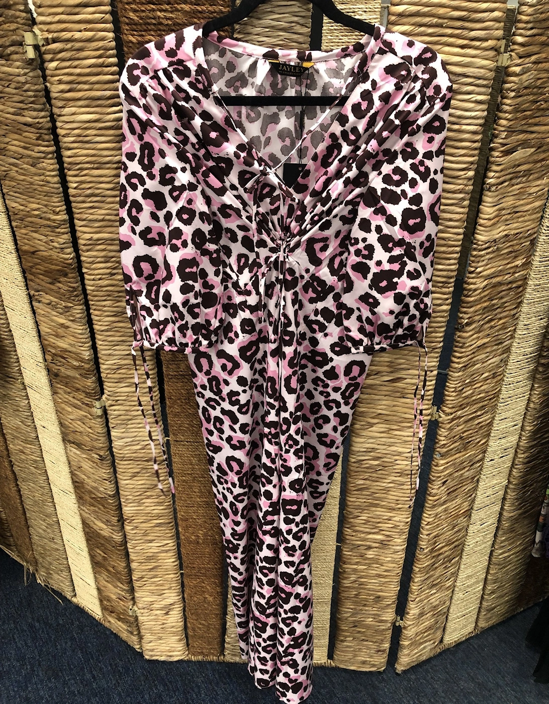 Silk Blend Animal Print Maxi Dress