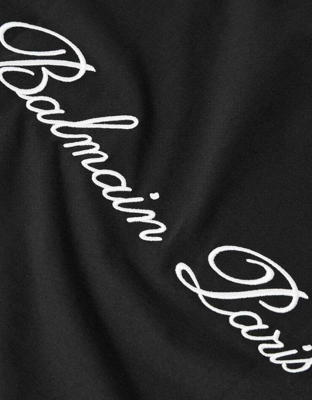 Logo Embroidered Loose Fit T-Shirt in Black
