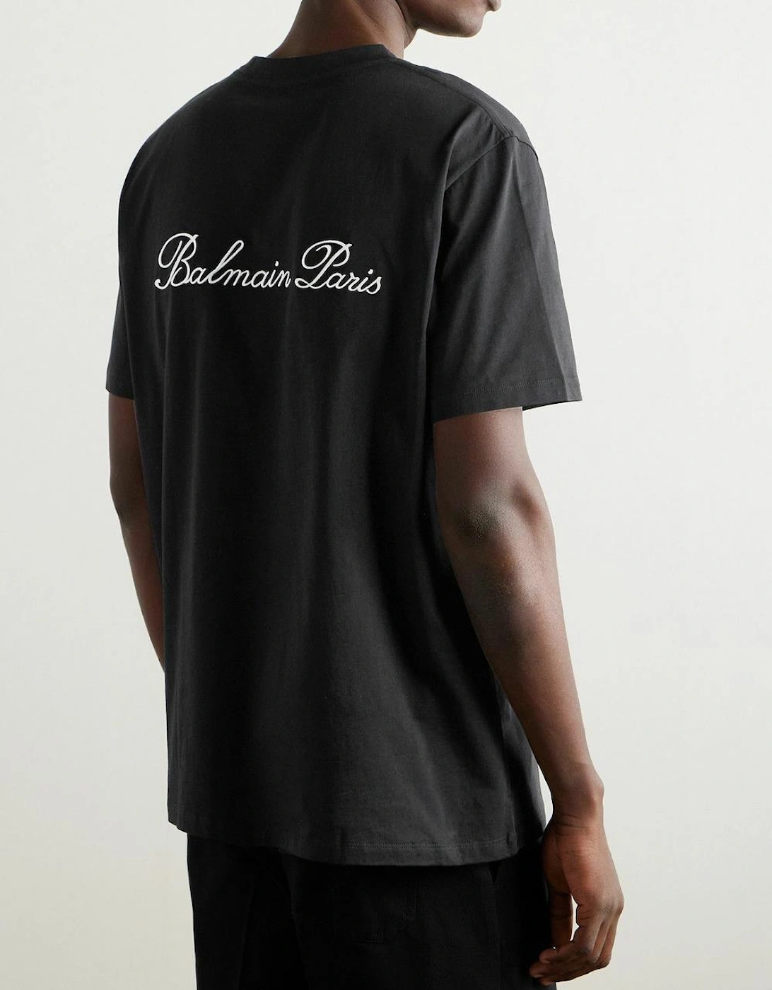 Logo Embroidered Loose Fit T-Shirt in Black