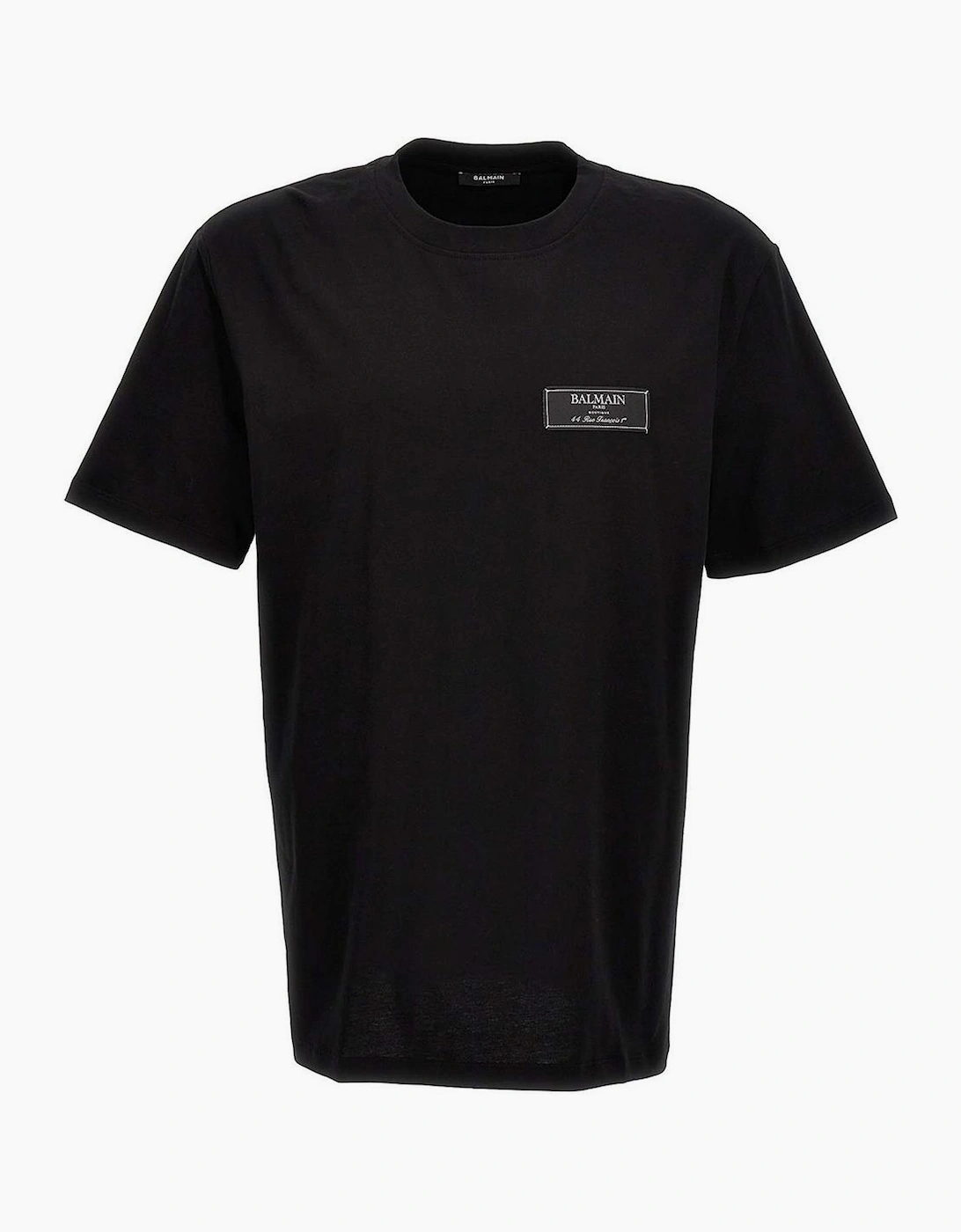 Balmain Men's Black Logo Patch T-Shirt In  44 Xxl