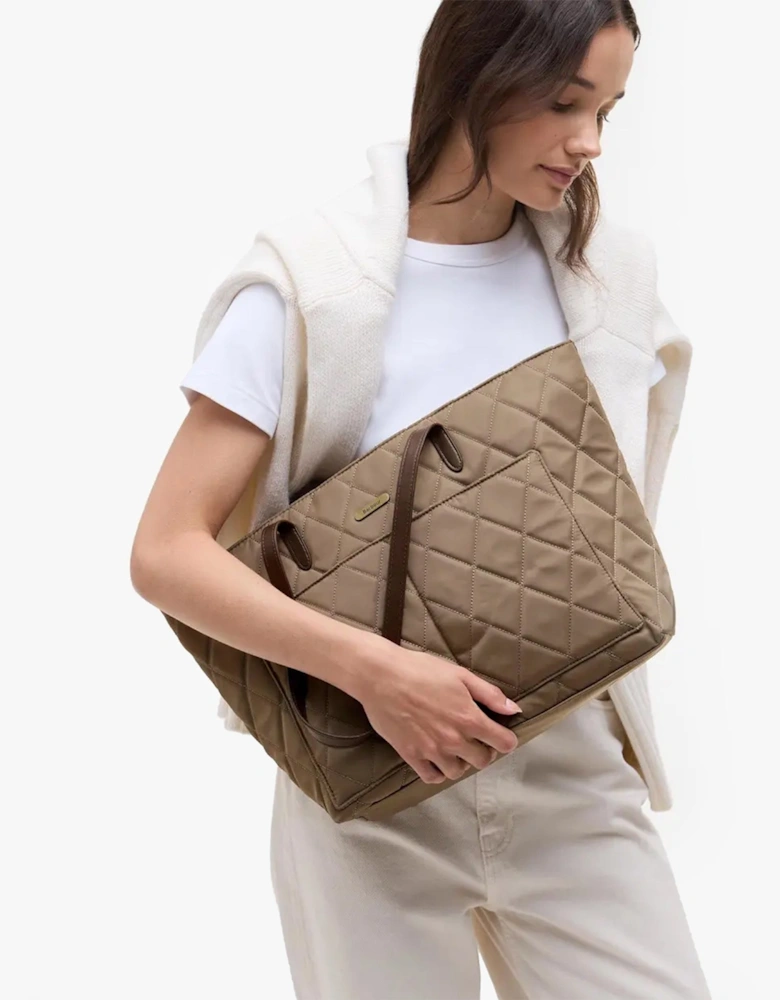QUILTED Womens Tote Bag & Purse Sand