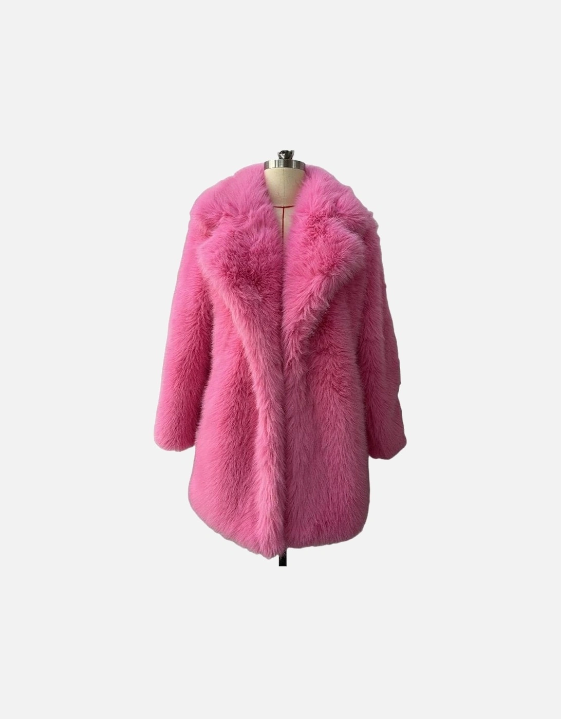 Pink Knitted Bamboo Faux Fur Coat, 3 of 2