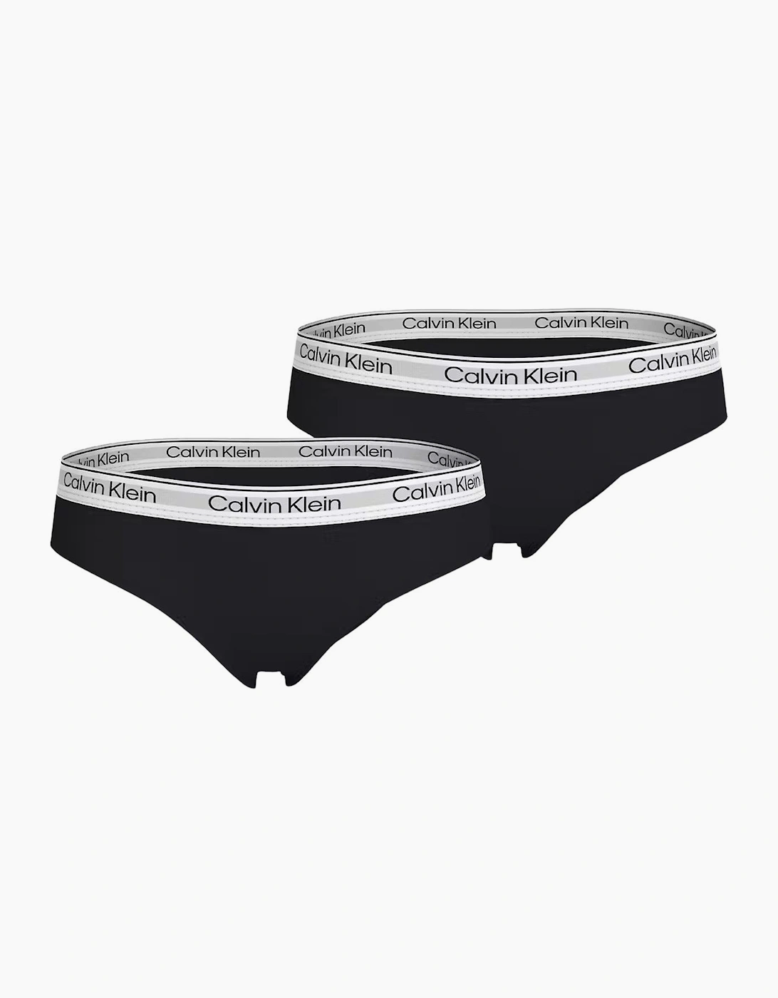 Calvin Klein Girl's Girls 2-Pack Modern Cotton Bikini Briefs, Black - Black/Black - Size: 12 years/13 years/14 years