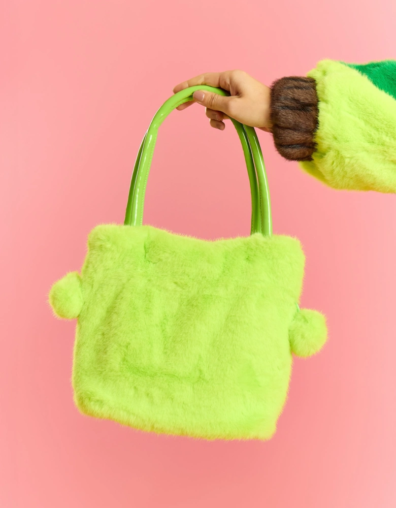 Lime Green Faux Fur Bag