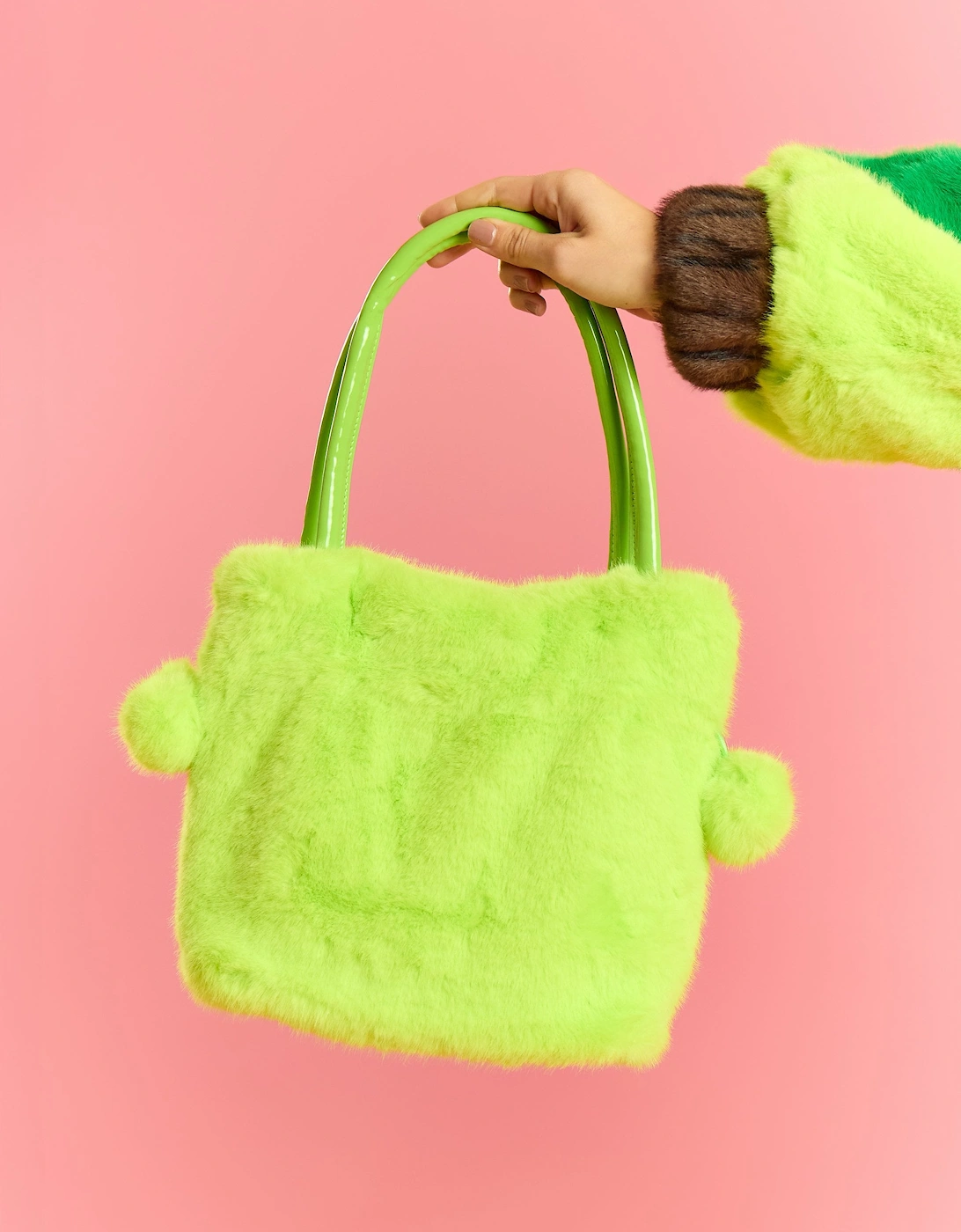 Lime Green Faux Fur Bag