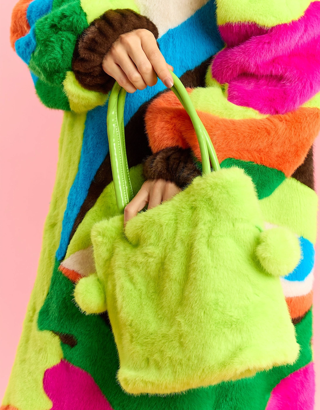 Lime Green Faux Fur Bag, 3 of 2