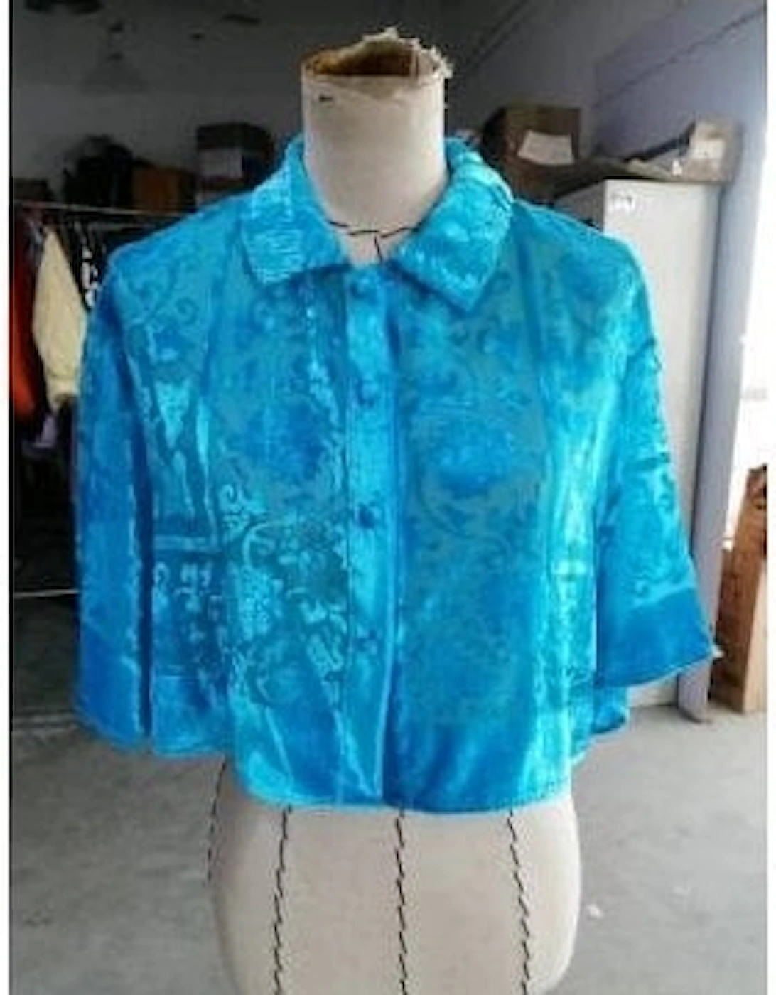 Hand Painted Silk Devore Kimono Top, 2 of 1