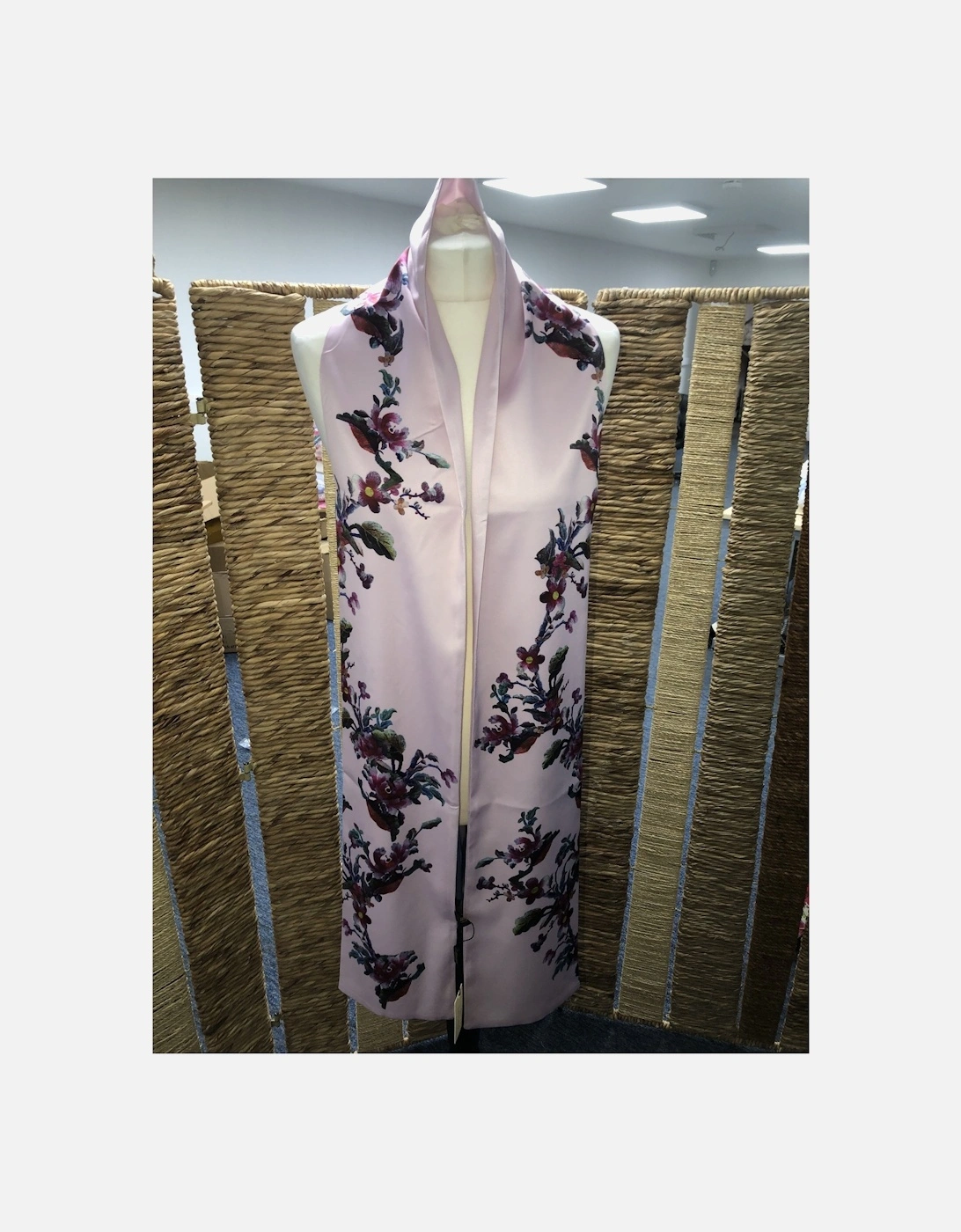 Pink Silk Pink Blend Floral Long Scarf, 2 of 1