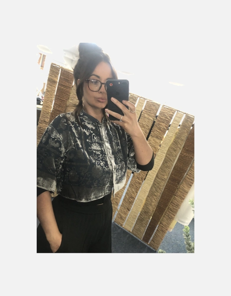 Hand Painted Silk Devore Kimono Top