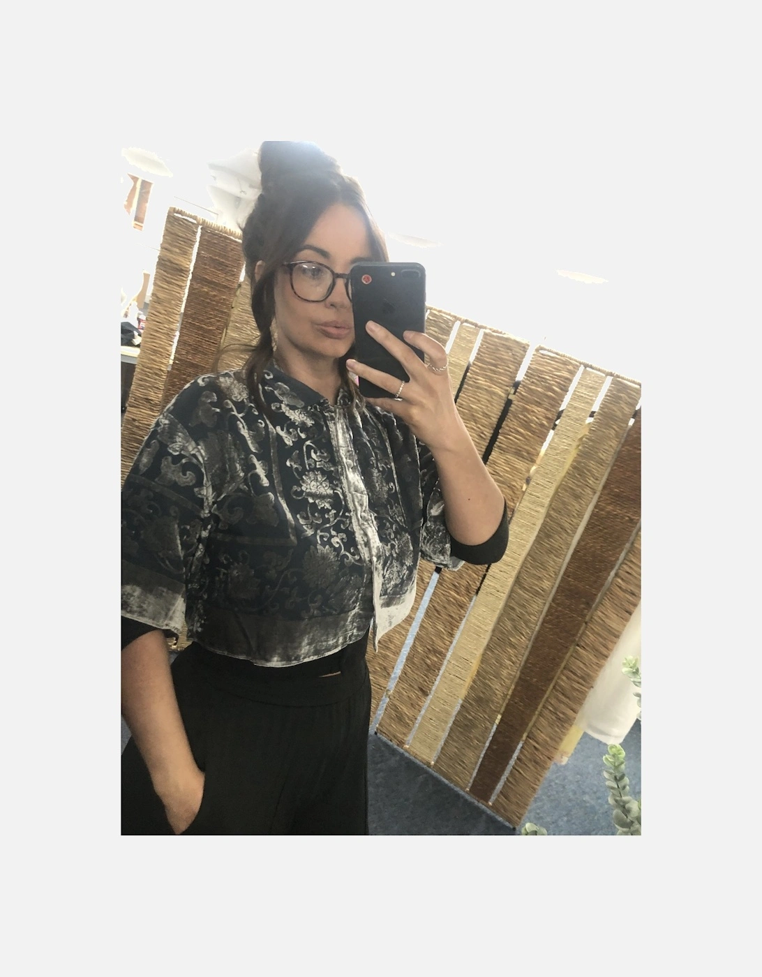Hand Painted Silk Devore Kimono Top, 3 of 2
